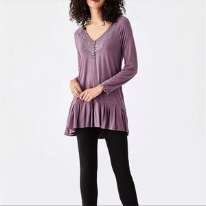 Matilda Jane NWT Seasonal Goods Purple Tunic‎ Top Size XS Soft and Stretchy